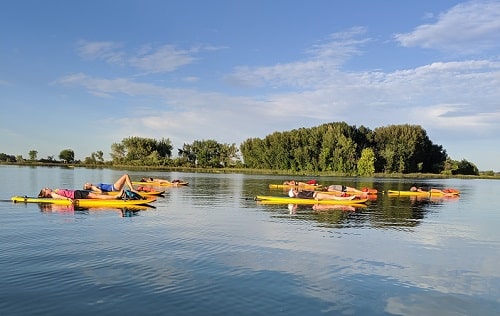 Paddleboards and yoga, paddle board yoga, sup yoga