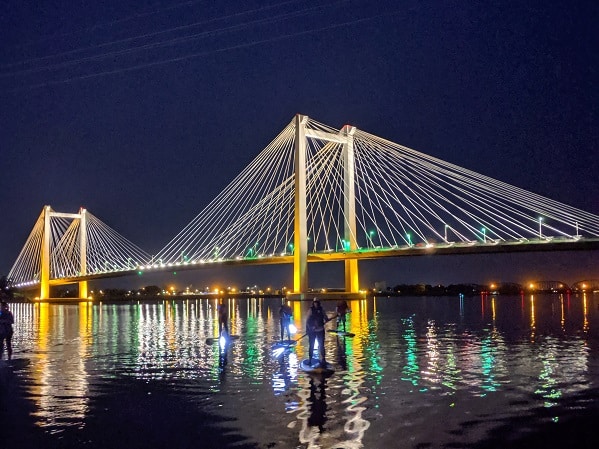 Moonlight paddle board tour night paddling