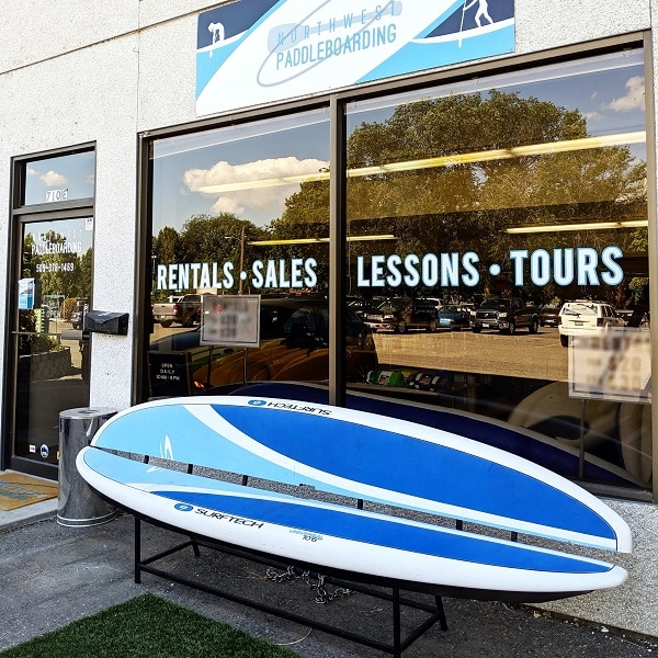 My first beginner paddleboard, a heavy hard board that taught me a lot about what to look for