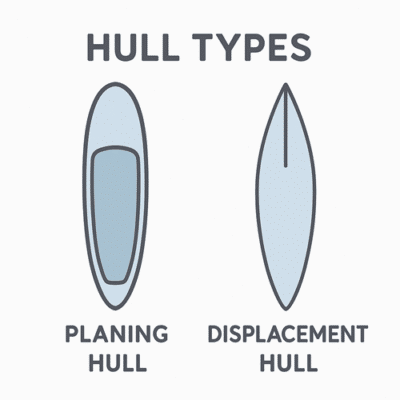 paddleboard hull types diagram